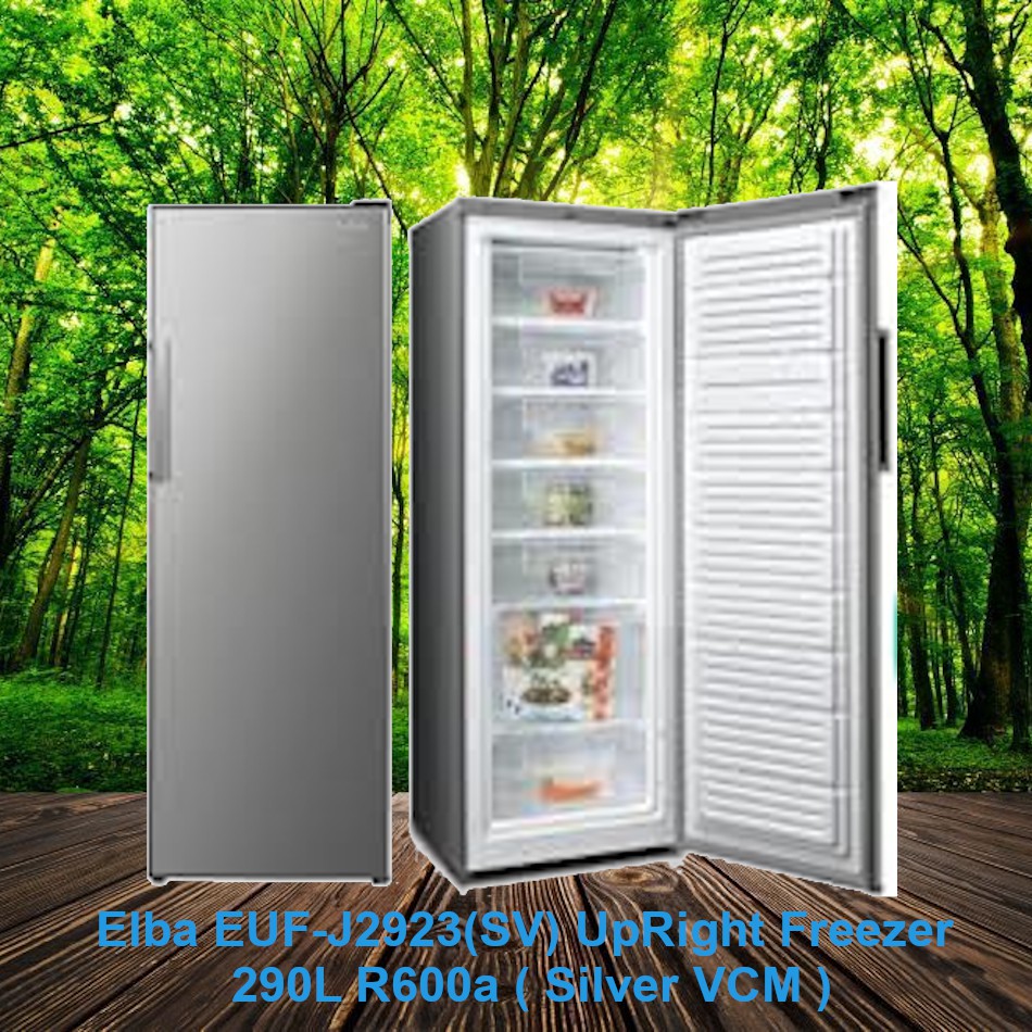 Elba EUFJ2923(SV) UpRight Freezer 290L R600a ( Silver VCM ) Shopee