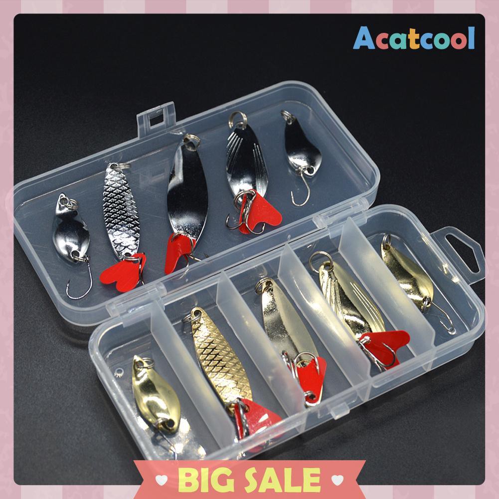 10pcs/pack Fishing Lures Spoon Bait Set Metal Hard Bait Kit Sequins