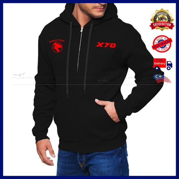 Proton X70 X 70 Zip Hoodie Logo Embroidery Racing Car Tuning Casual ...