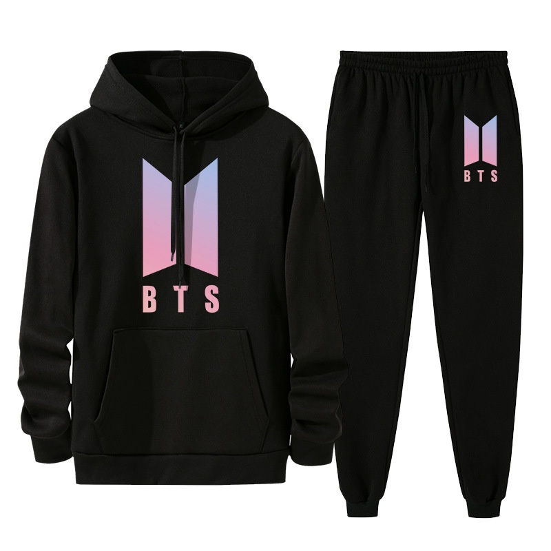 Adult BTS Pullover Hoodies and Sweatpants 2 Piece Outfit Set