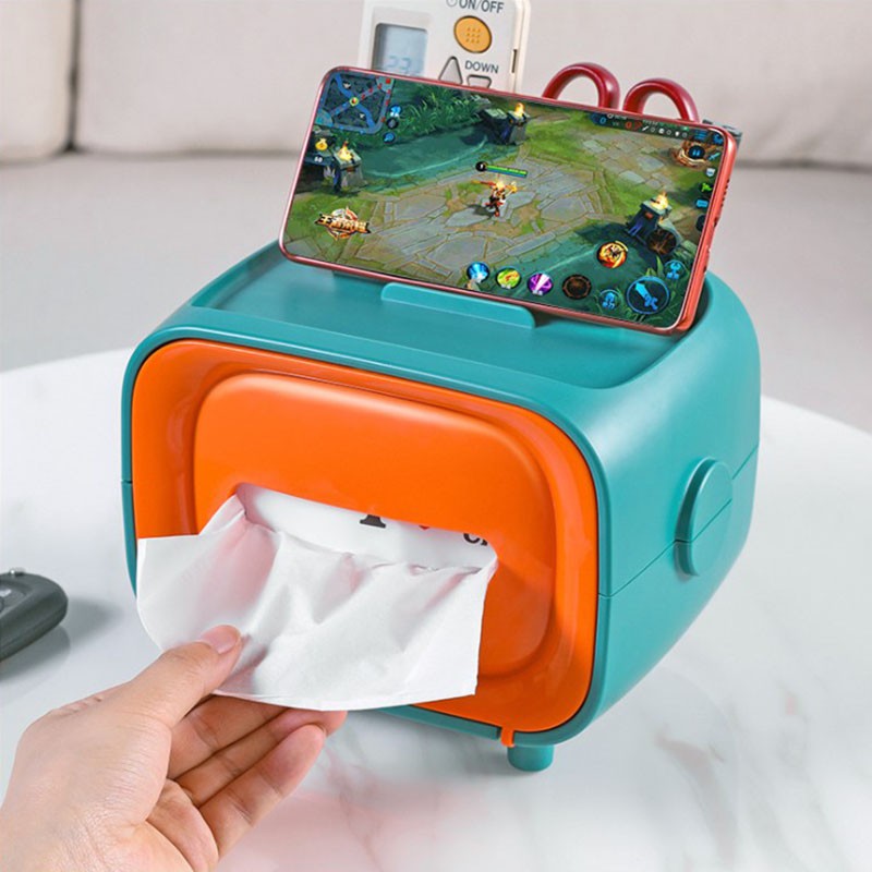 TV Tissue Box Holder Container Easy refill Toilet Paper Roll Holder