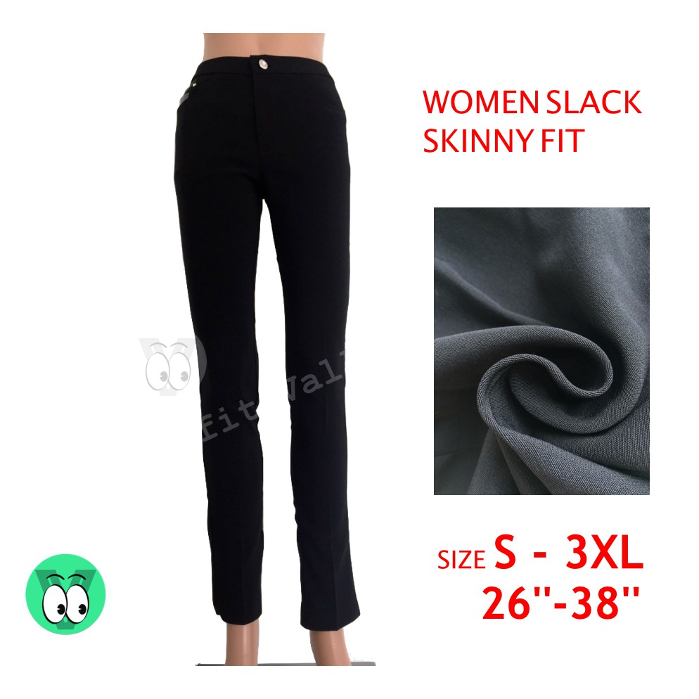 Women Black Slack Pants [M12339]