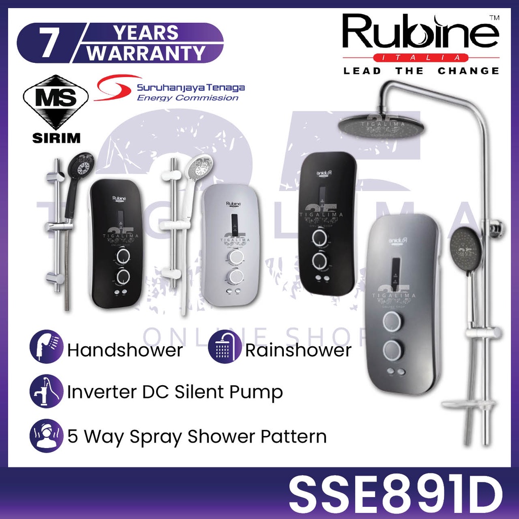 RUBINE RWH-SSE891D RWH-SSE891D/RS Silent Inverter DC Booster Pump ...