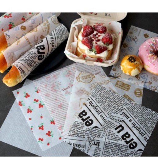 50pcs/lot Wax Paper Food Wrappers Wrapping Paper Food Grade Grease Paper  For Bread Sandwich Burger