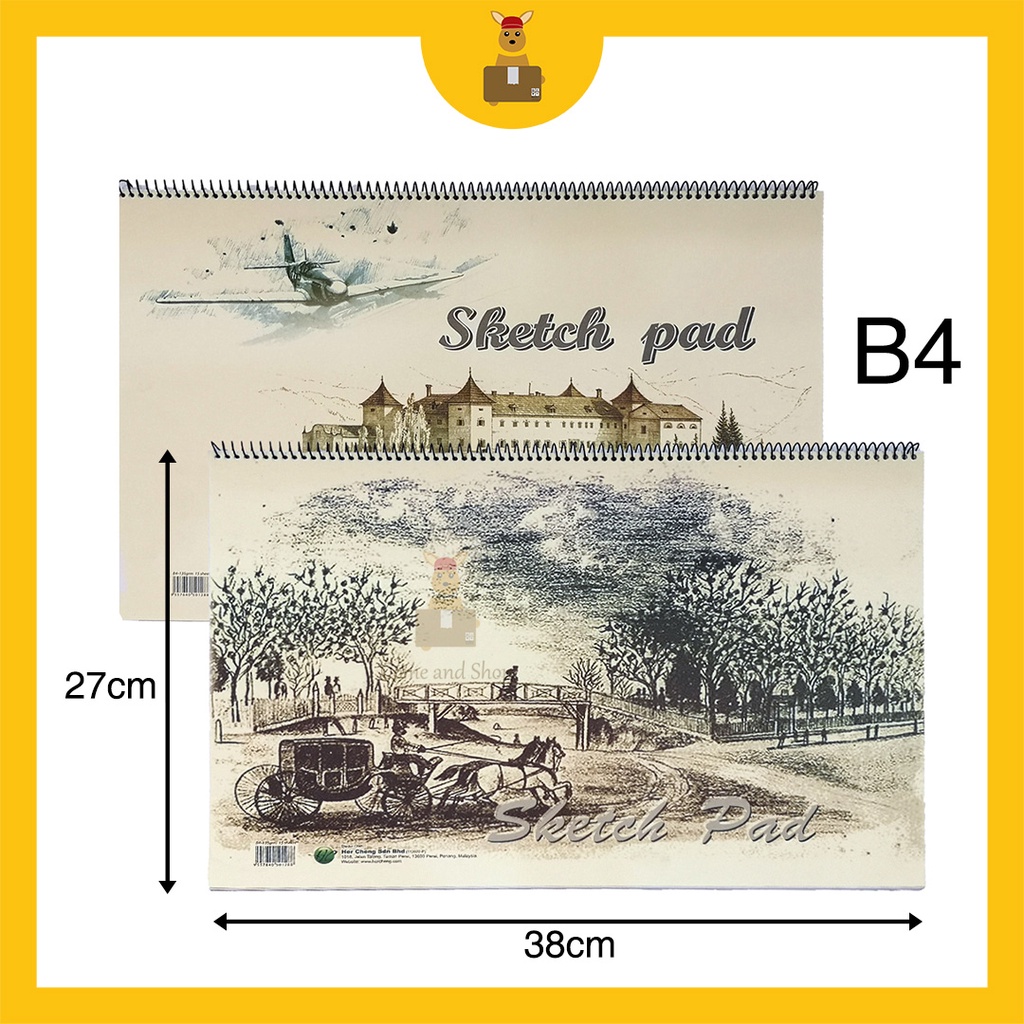 Sketch Pad A4 B4 B5 Drawing Book Buku Lukisan 15 Sheets 135gsm Shopee Malaysia 1190