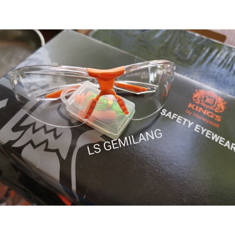 KING'S Safety Eyewear Clear Smoke black KING Glasses Spectacle Sporty Sunglasses Goggles PPE