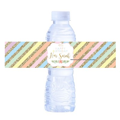 STICKER BOTOL MINERAL DOOR GIFT HAPPY BIRTHDAY GIRL 250ML/ 500ML ...