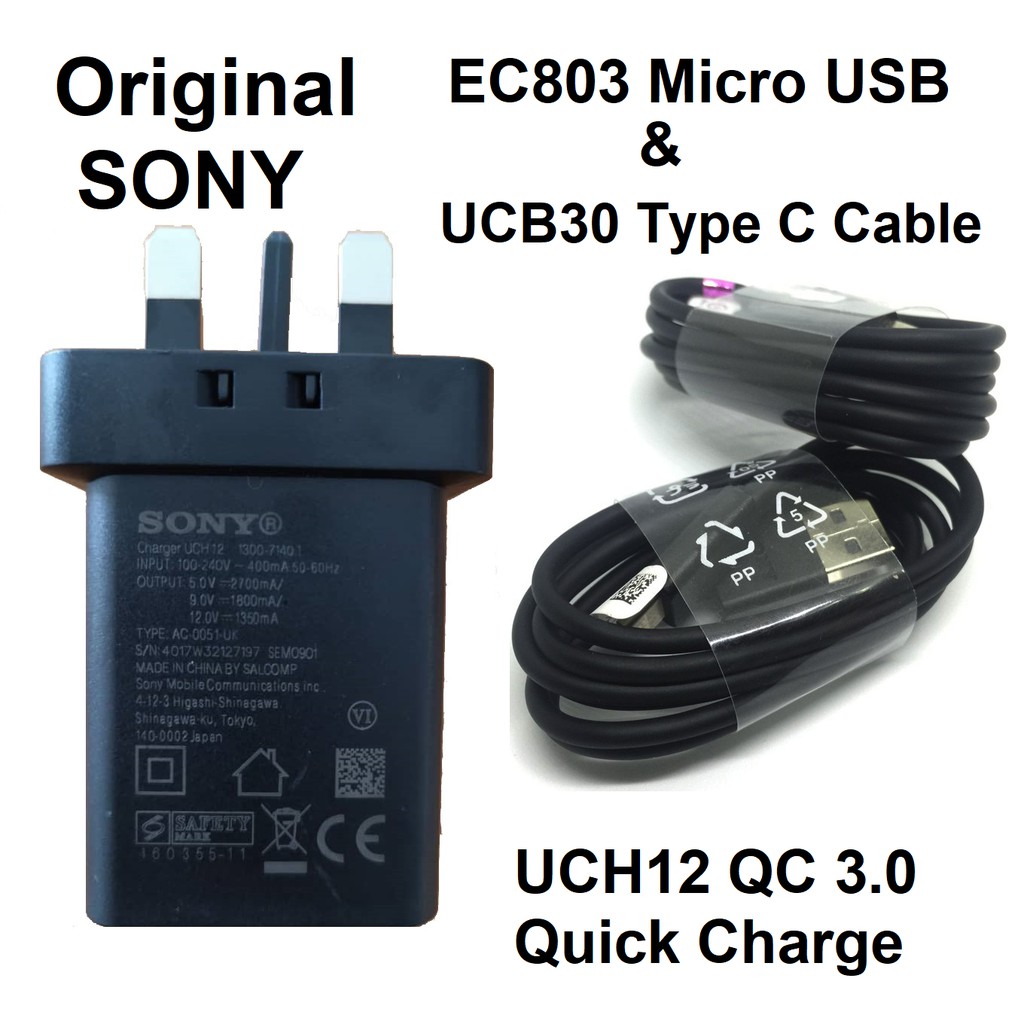 Original SONY UCH12 Adapter & Sync Data Cable EC803 Micro USB & UCB30