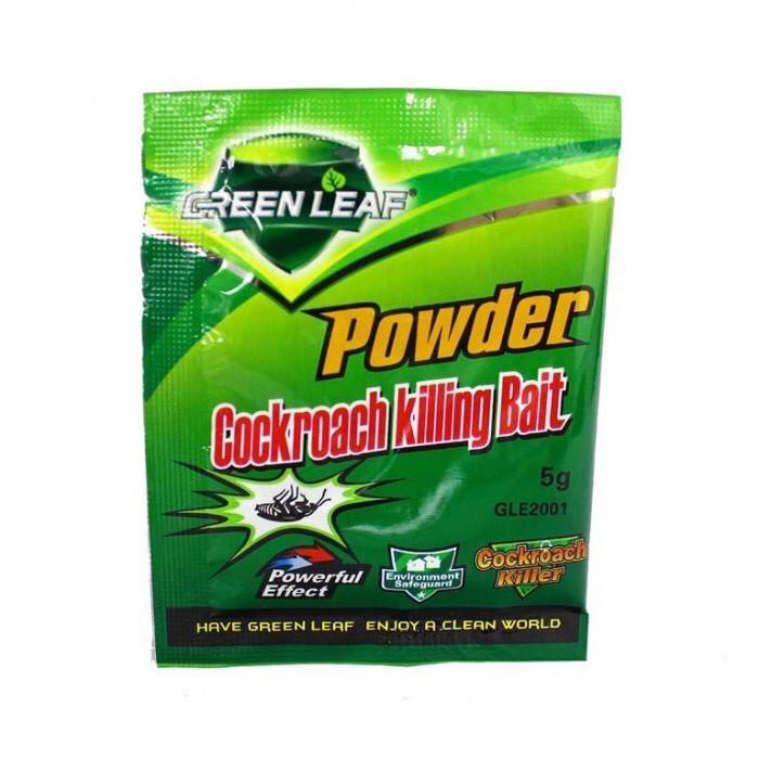 (5 Packets)Green Leaf Cockroach Killing Bait powder Pest Control Ubat