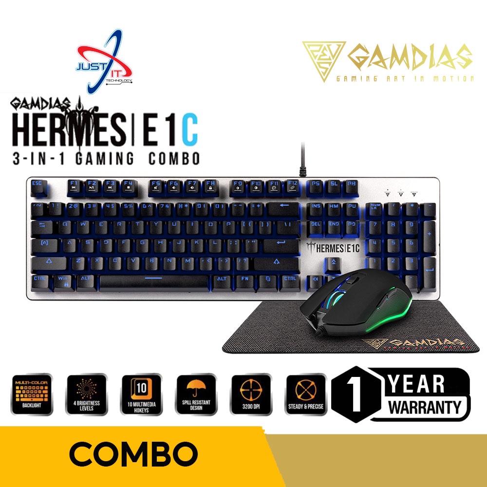 GAMDIAS HERMES E1C 3 IN 1 MECHANICAL KEYBOARD MOUSE MOUSE PAD Combo