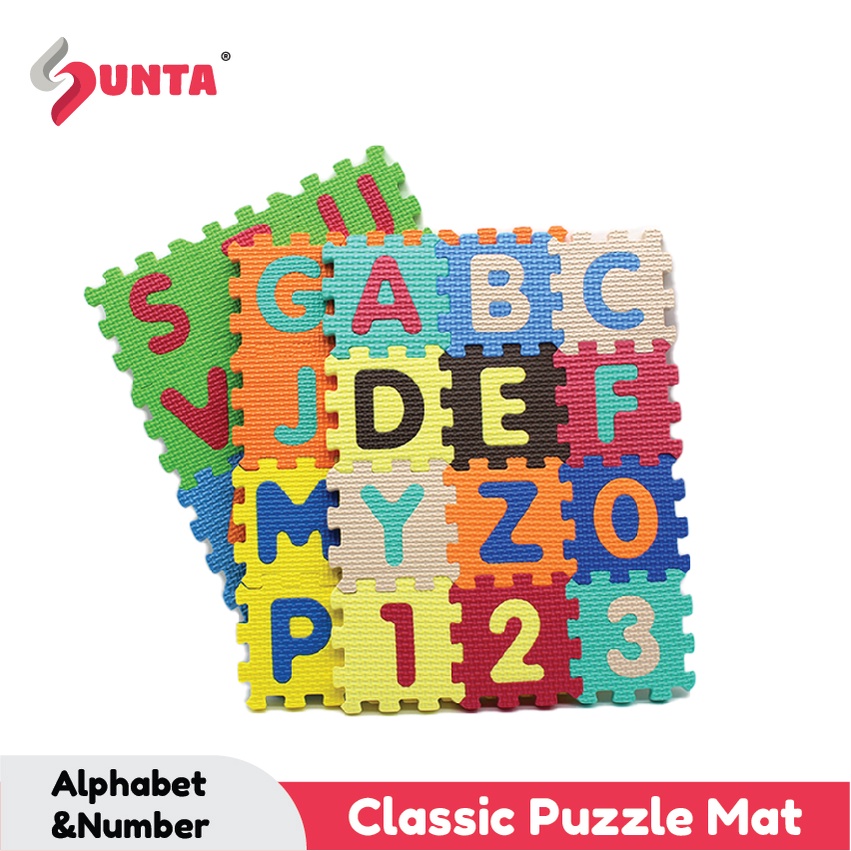 【Ready Stock】SUNTA Alphabet & Number Small Puzzle Play Mat (36pcs ...