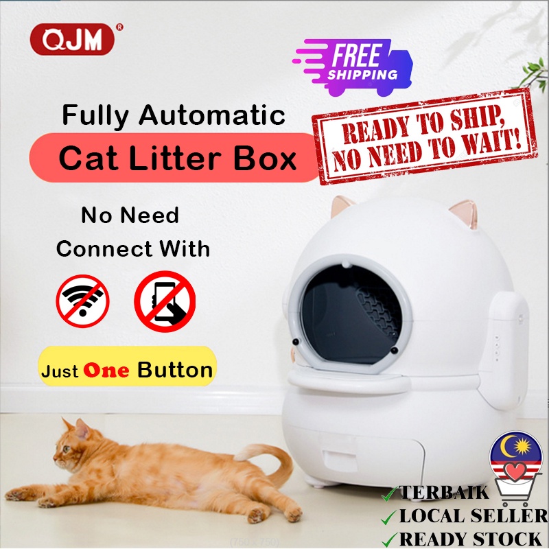 Smart QJM Pet Cat Toilet Fully Automatic Cat Litter Basin Pet Cat