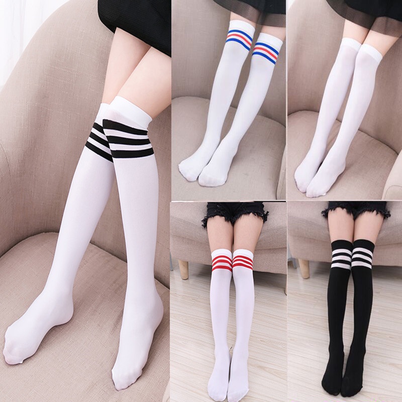 Student Girl Velvet Knee-high Socks Baby Girls Princess Soft ...