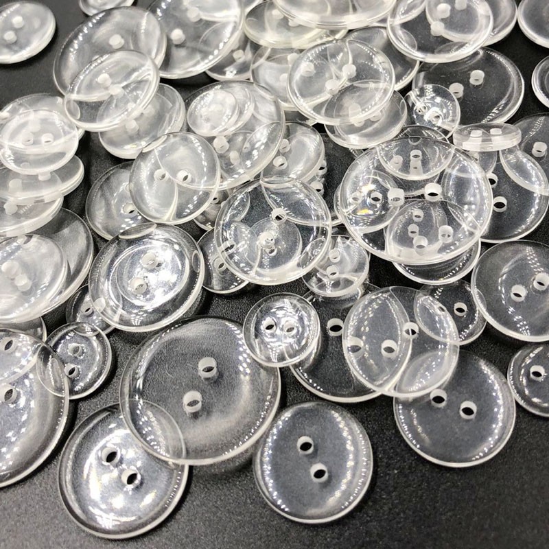 New 50pcs/lot Sewing Buttons 2 hole Clear Shirt Decrative Button Sew ...