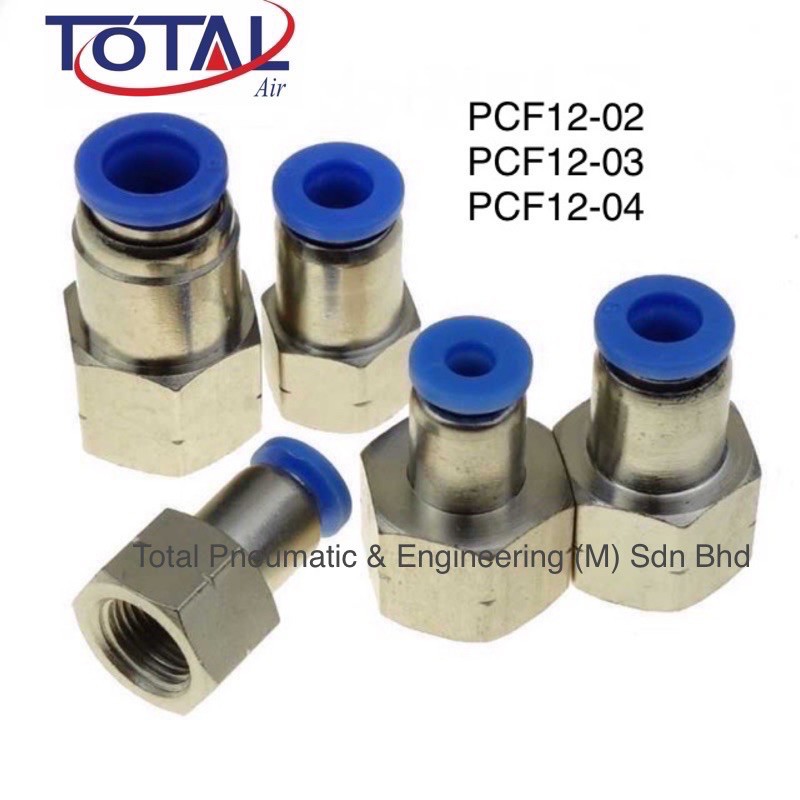 PCF Series 12MM Female Straight Connector PCF12-02,PCF12-03,PCF12-04 ...