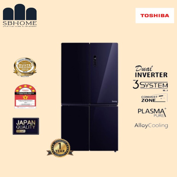 TOSHIBA 840L MULTI DOOR INVERTER REFRIGERATOR GR RF646WE PGY 24