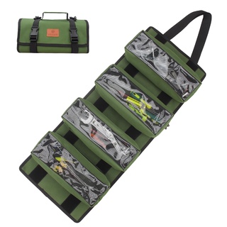 Wessleco Tool Roll,Rolling Tool Bag with 2 Detachable Pouches
