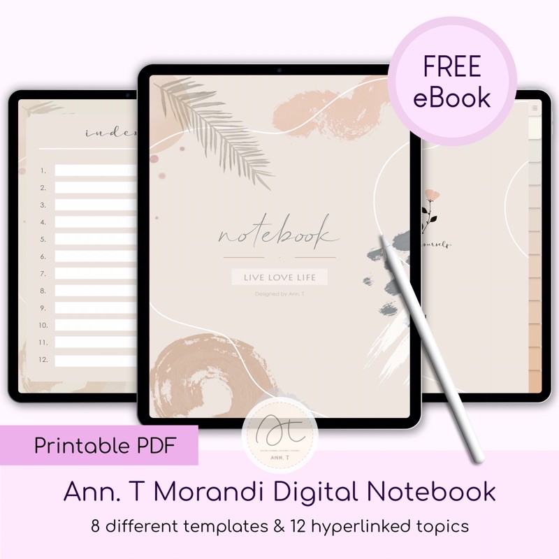 GoodNotes / Notability Digital Morandi Notebook Planner Template ...