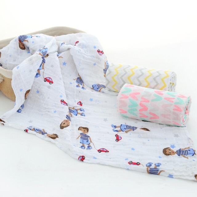 120*110cm Kain Bedung Lampin Bayi Saiz Besar Newborn Baby Swaddle