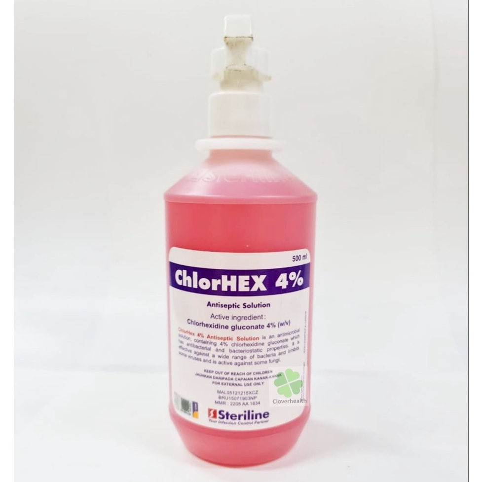 Chlorhex 4 Antiseptic Chlorhexidine Solution Hand Wash 500ml [Exp9/