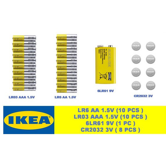 Ikea/Voniko Battery alkaline (LR03 AAA 1.5V/ LR6 AA 1.5V) / IKEA
