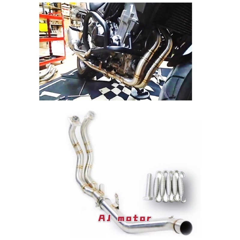 HONDA CB500X CB500R CB500F 51MM EXHAUST PIPE MANIFOLD (STAINLESS STEEL) CB 500 MUFFLER BOX FULL