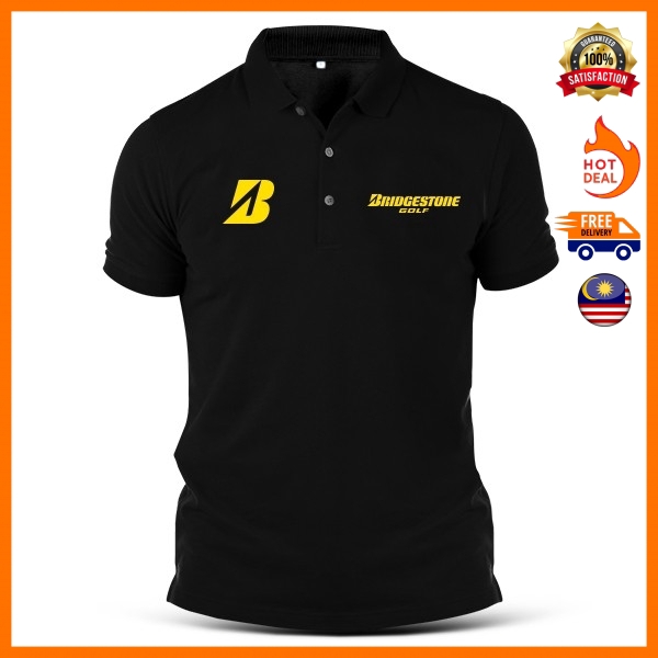 Embroidery Sports Bridgestone Golf Casual Polo T Shirt Baju Cotton