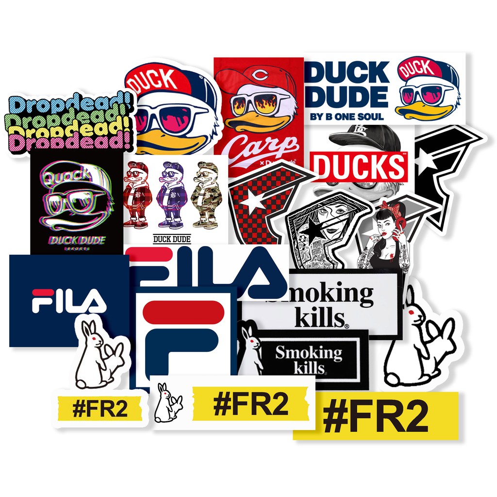 Sticker Brand (6) Dropdead Duckdude Famous Stars and Straps Fila FR2 ...