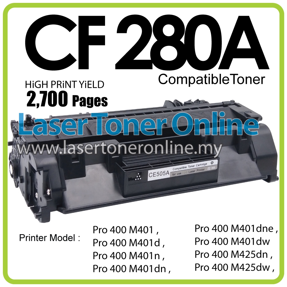 Toner HP CF280AB 80A Black Preto Para HP Laserjet Pro M401dn, M401dw
