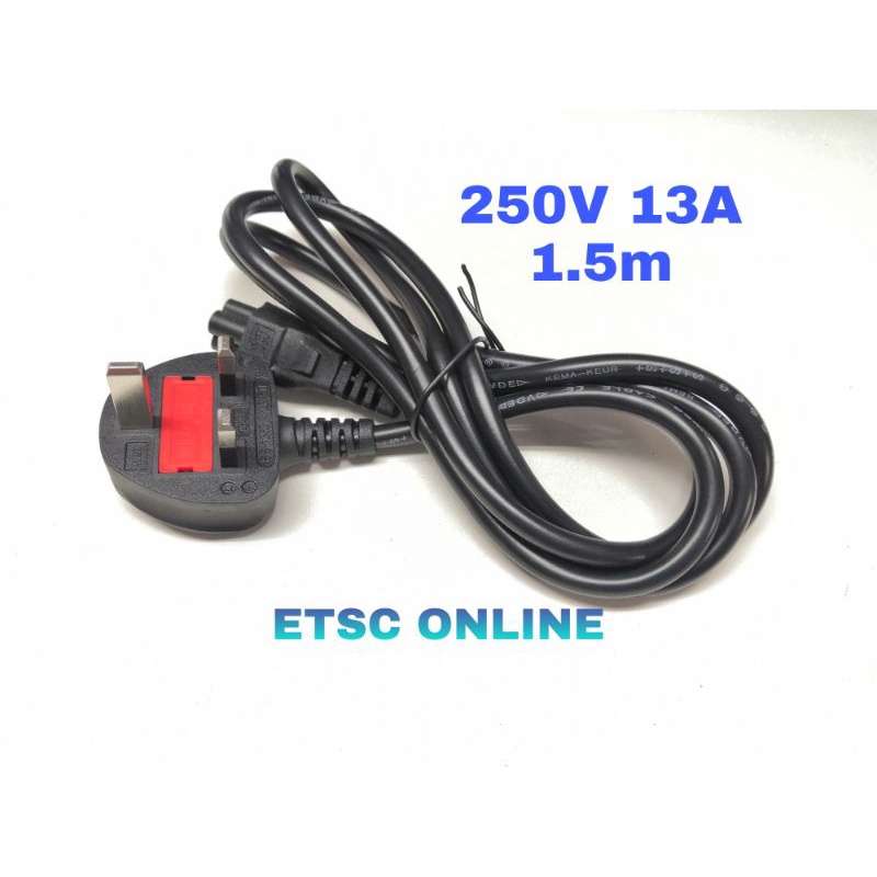 Notebook Laptop Charger Power Cord Cable 3pin With 13A Fused 250V ...