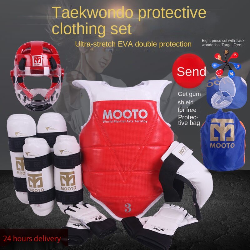 8-In-1 Taekwondo Protective Gear Full Set Children Helmet Tra | Shopee ...