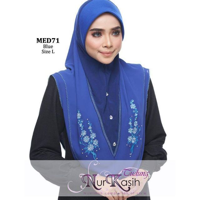 🔥Tudung Sulam Medina Nurkasih (Size L) 🔥Sulam Tepi🔥 | Shopee Malaysia