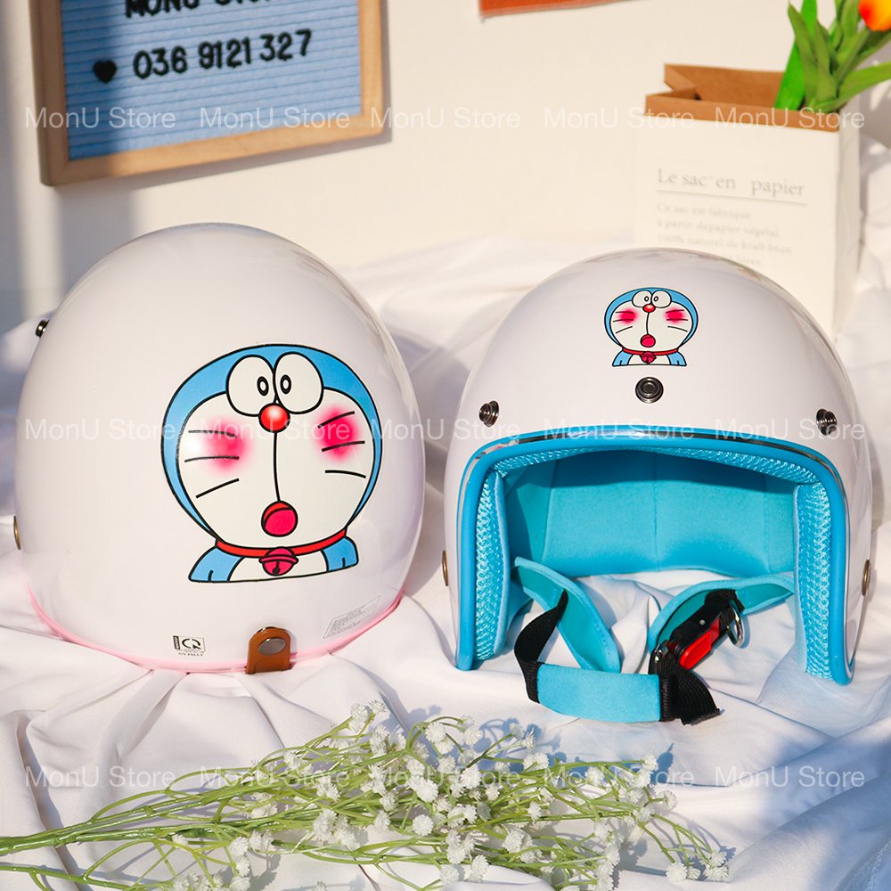 Cute DORAEMON 3 / 4 DOREMON DOREMON Adult Helmet MON0251 TooYoo ...