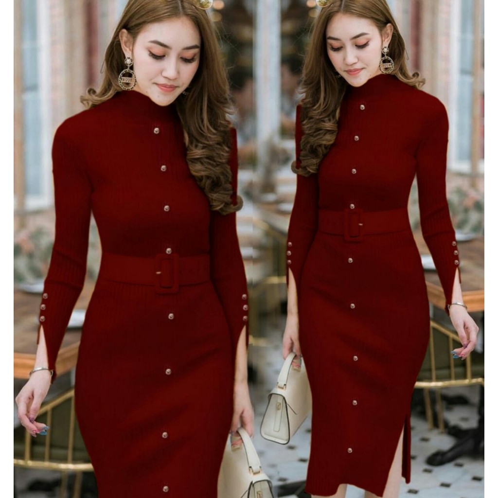 Filka Dress - Women's Clothes - Latest Women's Knitted Dress | Shopee ...