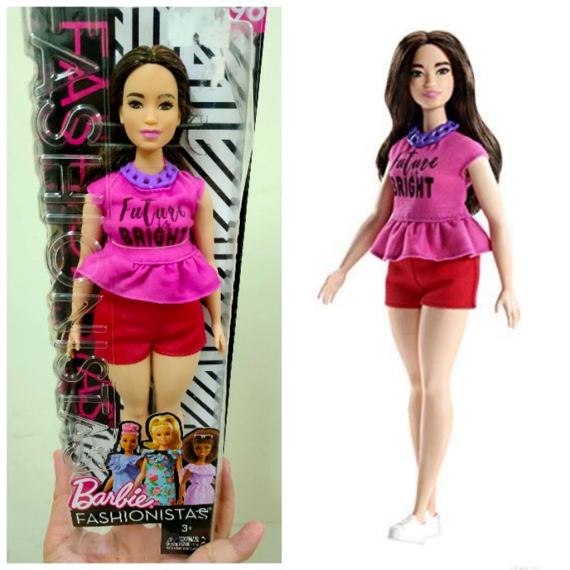 Barbie Fashionista doll with grey mouse print dress and ruffled sleeves and  pink booties and sun glasses lavender hair | Shopee Malaysia