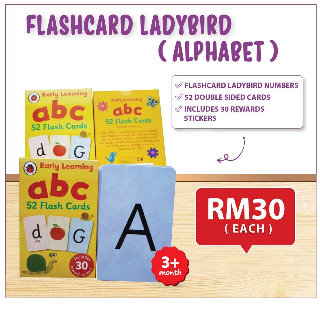 LADYBIRD flashcards alphabet suitable for beginner 0-5 years with 52 ...