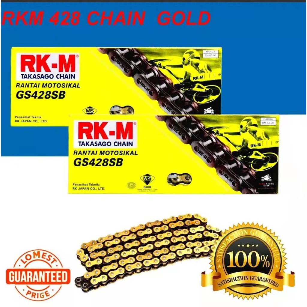 RKM DID 428 Chain Gold GS428SB 122L 132L | Shopee Malaysia