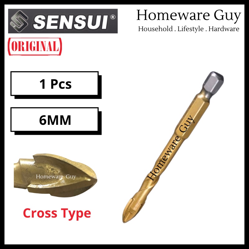 (SENSUI Premium) Heavy Duty Cross Type Glass & Tile Drill Bit Glass ...
