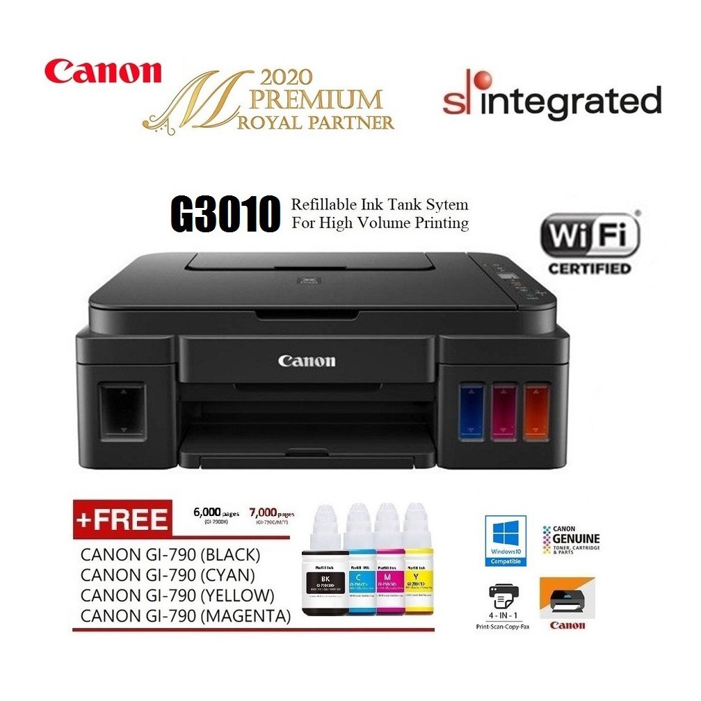 Canon Pixma G3010 Ink Efficient Wireless Refill Ink Tank System Aio Printer Printscancopy 6728