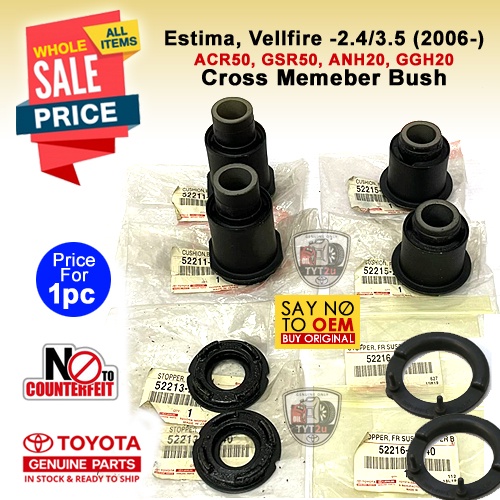 (100% Original) Estima Vellfire (06-) Front Cross Member Bush Toyota ...