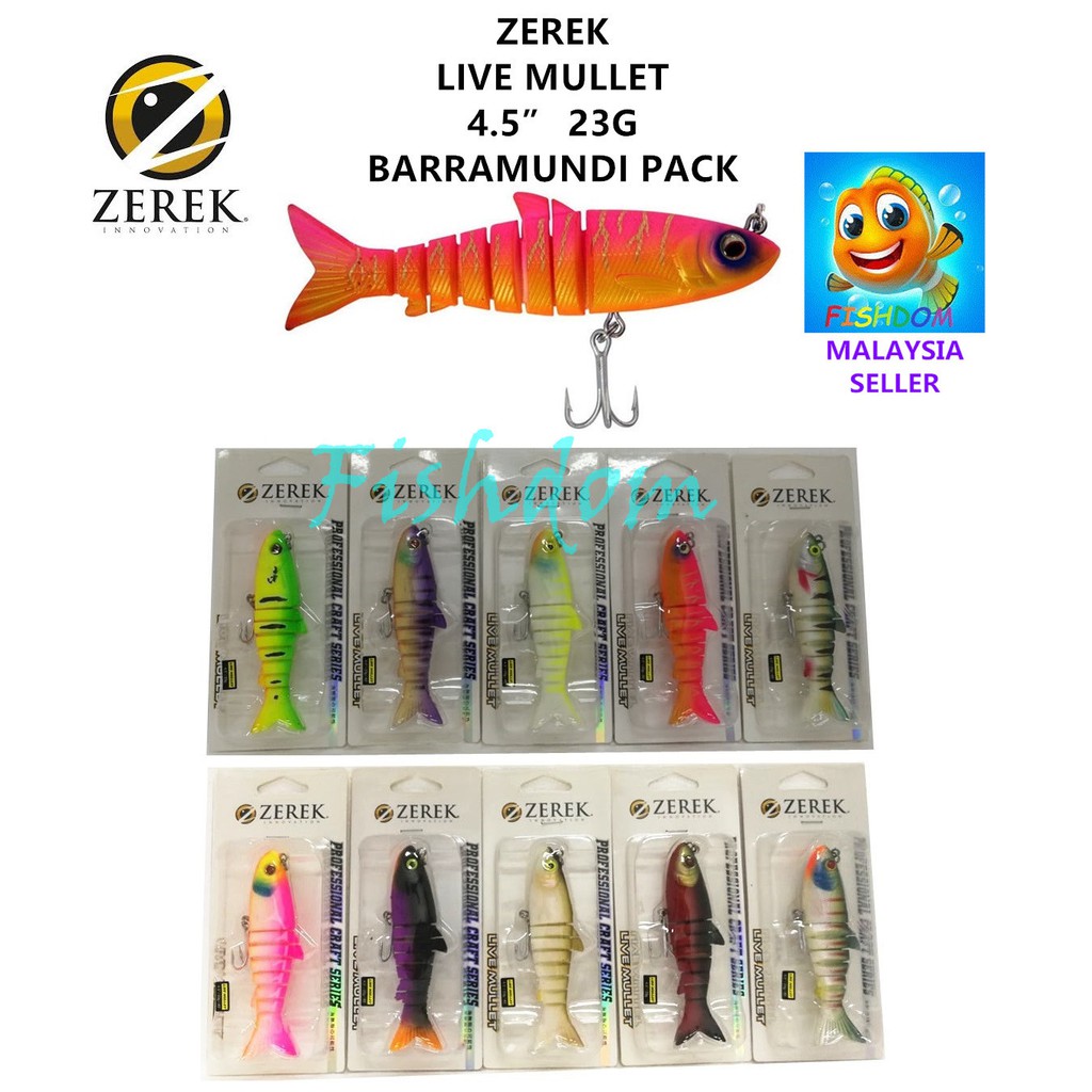ZEREK LIVE MULLET 4.5” 23G BARRAMUNDI PACK FISHING LURE