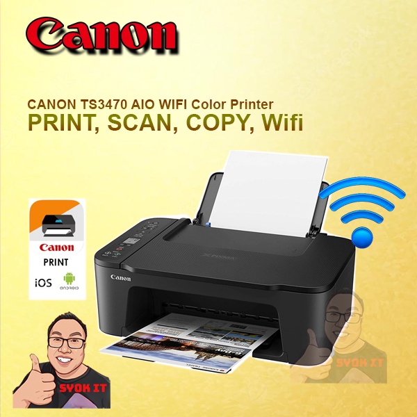 CANON TS3470 ALL IN ONE WIRELESS PRINTER AirPrint WITH LCD (WIFI