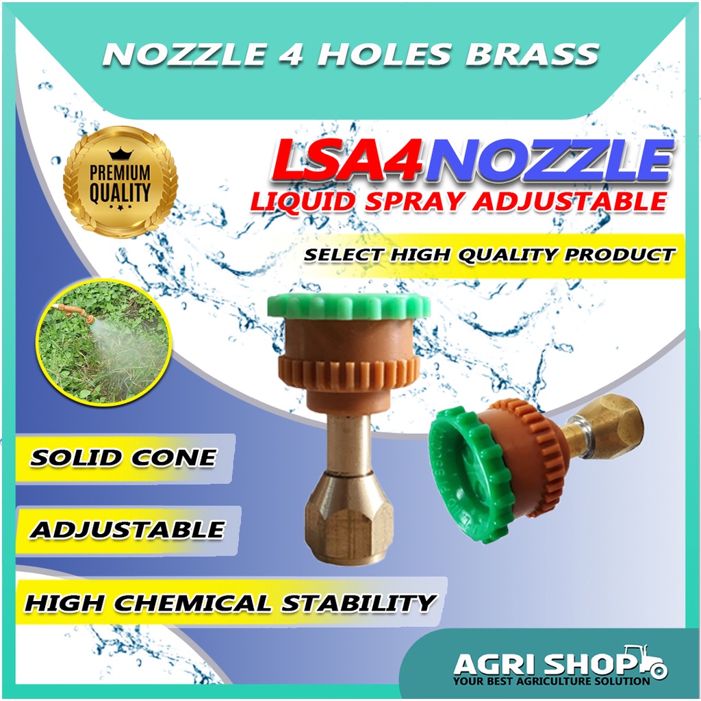 Agrishop Granty Electric Spray Mist Nozzle 4 Holes Brass Agricultural Atomizing Sprayer Shopee 8105