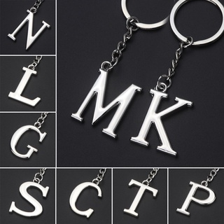 Black A-Z Initial Keychain 26 Letter Star Sequin Filling Keyring