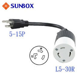 SunBox Power Adapter 5-15P Plug To L5-30R Socket APC Uninterrupted UPS ...