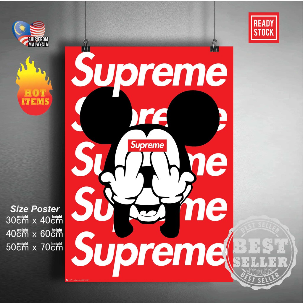 Supreme mickey outlet mouse sticker