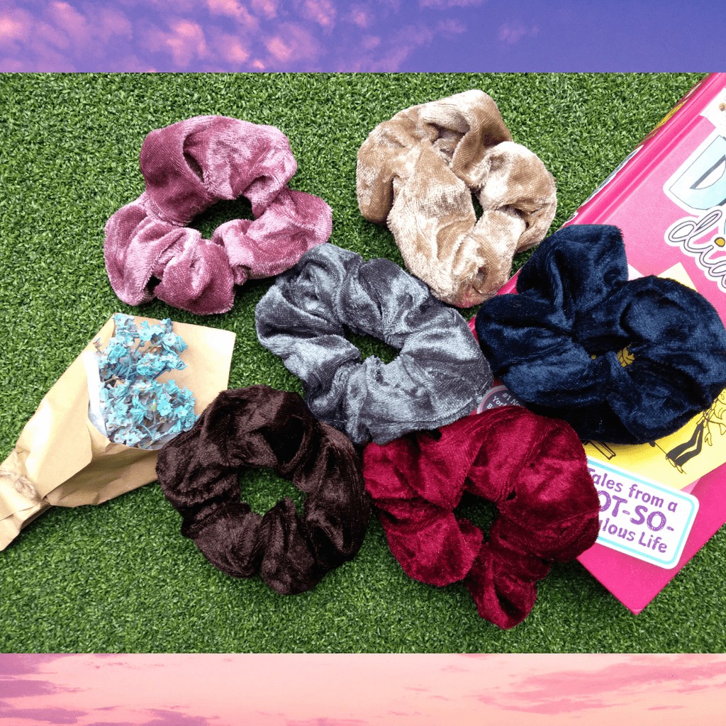 !!READY STOCK!! Scrunchie Velvet Medium Solid Color Scrunchies Elastic ...