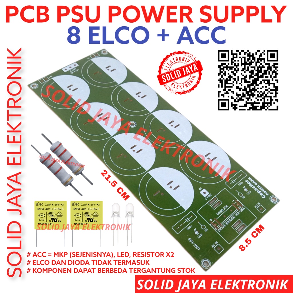 Pcb PSU 8 ELCO Capacitor Capacitor Capacitor 8ELCO 8ELKO POWER SUPPLY