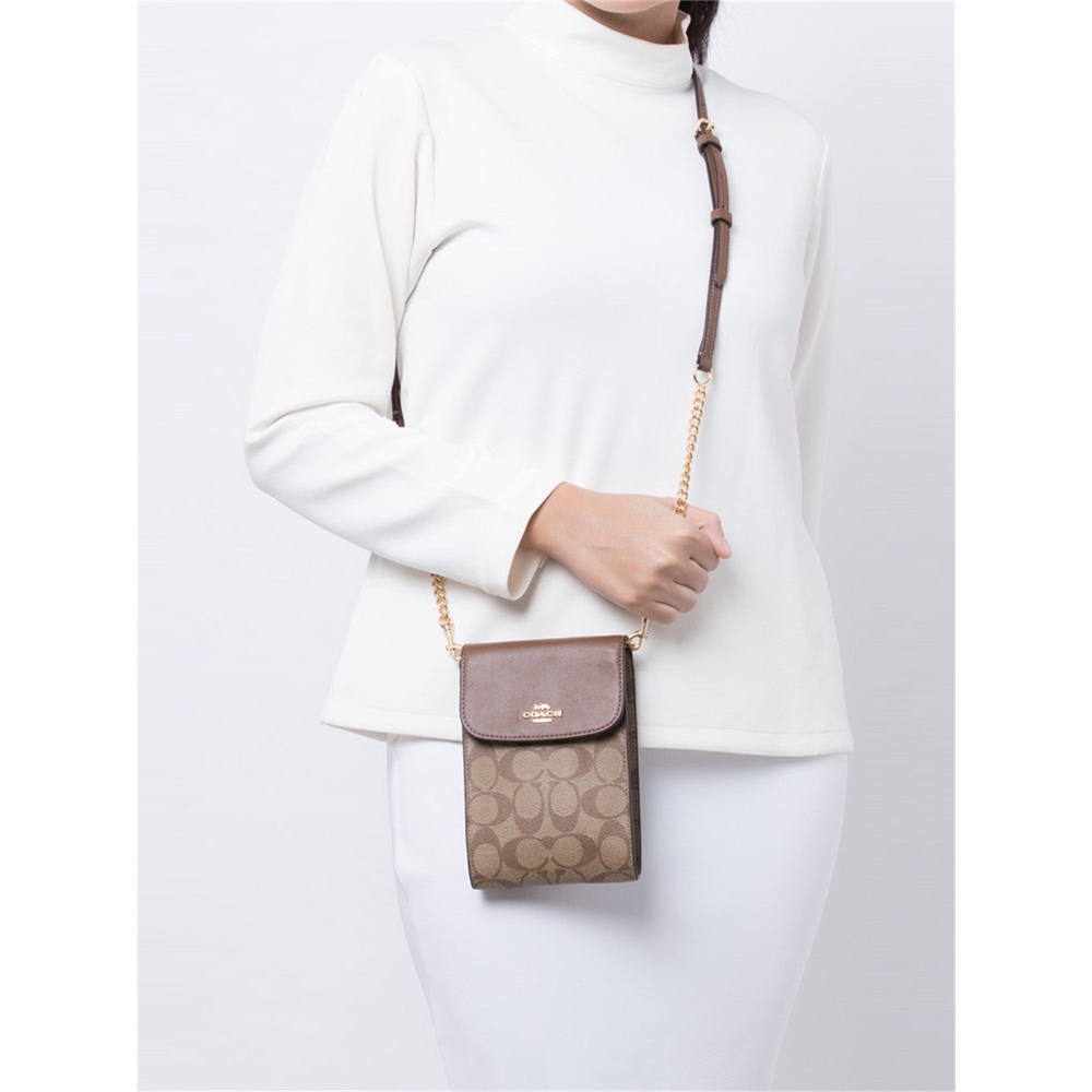 3051 Rachel Phone Crossbody Signature Canvas Women Sling Handphone Chain Bag Shopee Malaysia