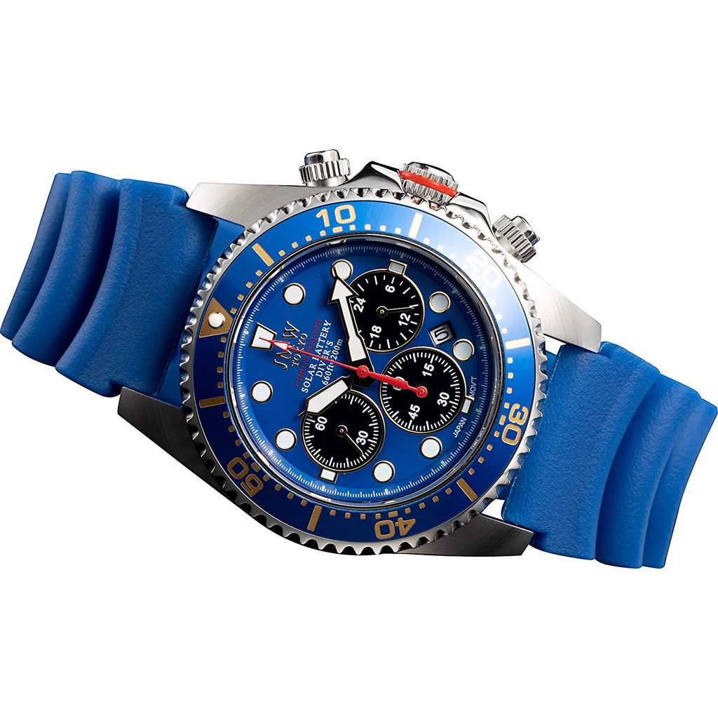 JMW TOKYO] Men's Watch Solar Diver Watch Chronograph 200m